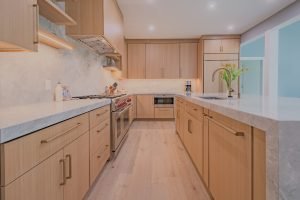 Custom Full Overlay White Oak Slab Kitchen | Sherborn, MA